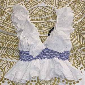 White lace crop top